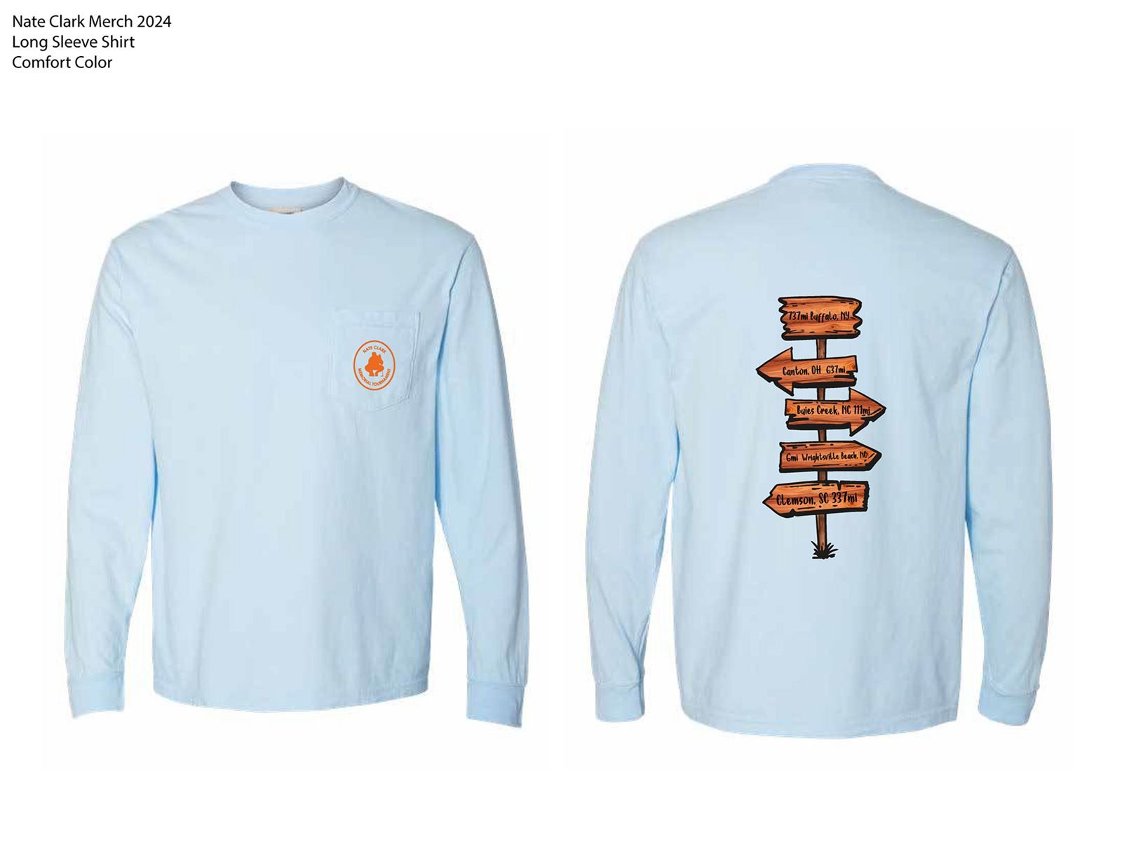 Nate Clark Memorial Tournament long sleeve shirt, blue